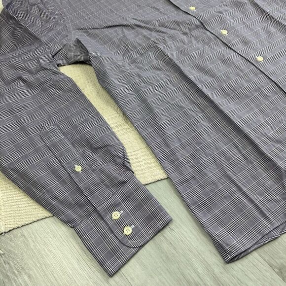 Brooks Brothers Shirt Mens Large 16-34 Purple Plaid Milano Fit Oxford Preppy - Picture 3 of 8